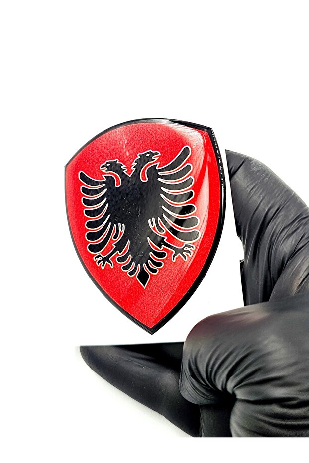 Albania Flag Coat of Arms Sticker with Drop Sticker
