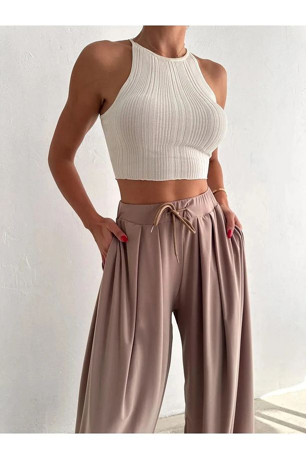 MODAL KUMAŞ ŞALVAR PANTOLON - 5