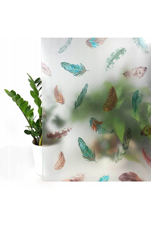 189-0038 Statik Premium Kuştüyü Desen Cam Folyo ( 45 Cm X 1 Mt ) - 2