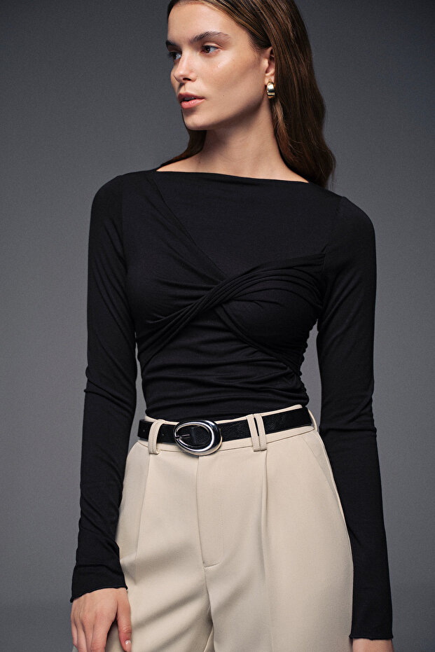 Siyah deri kemer - 5