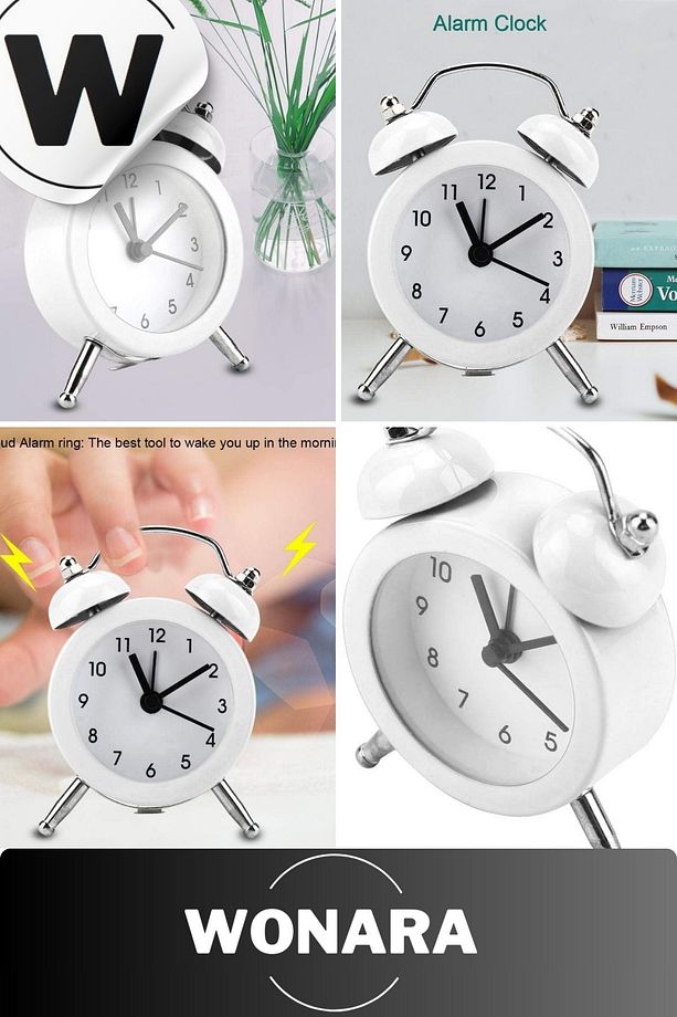 Premium Klasik Tasarım Vintage Yüksek Sesli Alarmlı Dekoratif Mini Masaüstü Analog Çalar Saat - 3