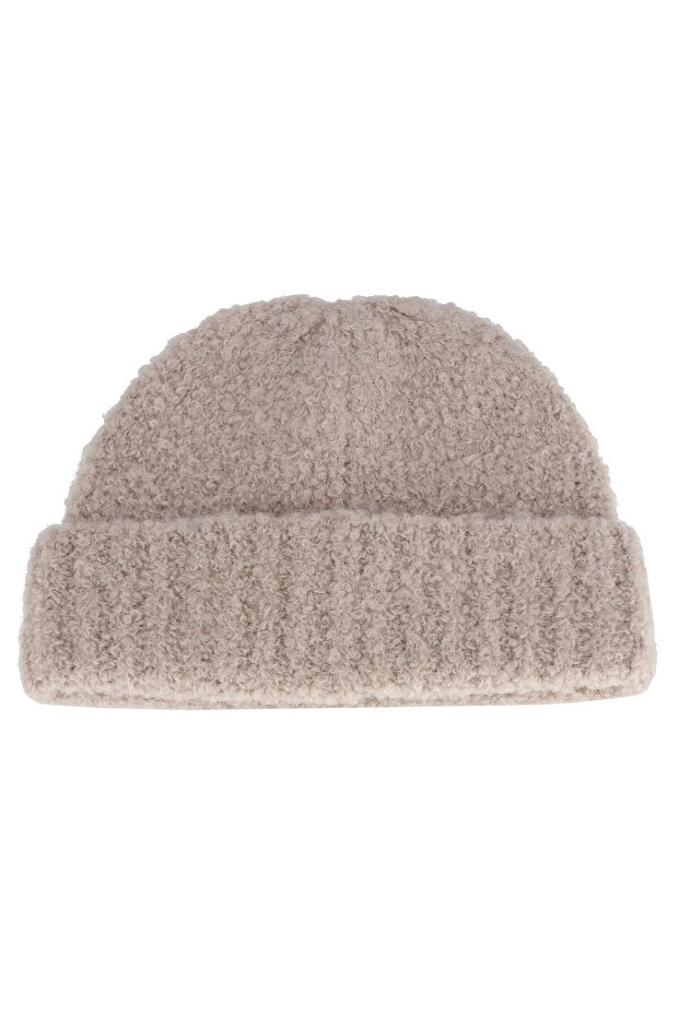 Bouclé Strickmütze - 2