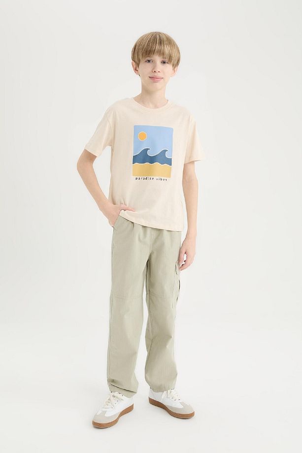 Erkek Çocuk Loose Fit Standart Paça Gofre Dokulu Pantolon D7794A825SP - 3