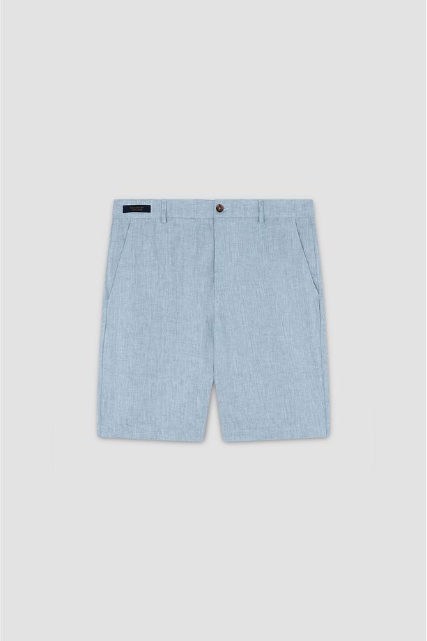 Erkek Regular Fit %100 Keten Normal Bel Mavi Şort 25414042-720 - 6