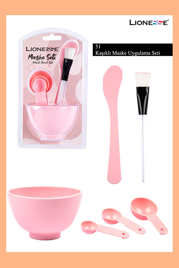 Maske Seti 51 – Karıştırma Kabı , Uygulama Fırçası , Ölçü Kaşığı - 1