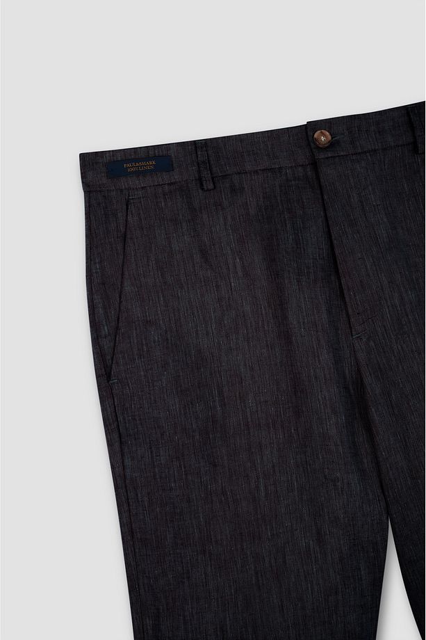 Erkek Regular Fit %100 Keten Normal Bel Lacivert Şort 25414042-104 - 5
