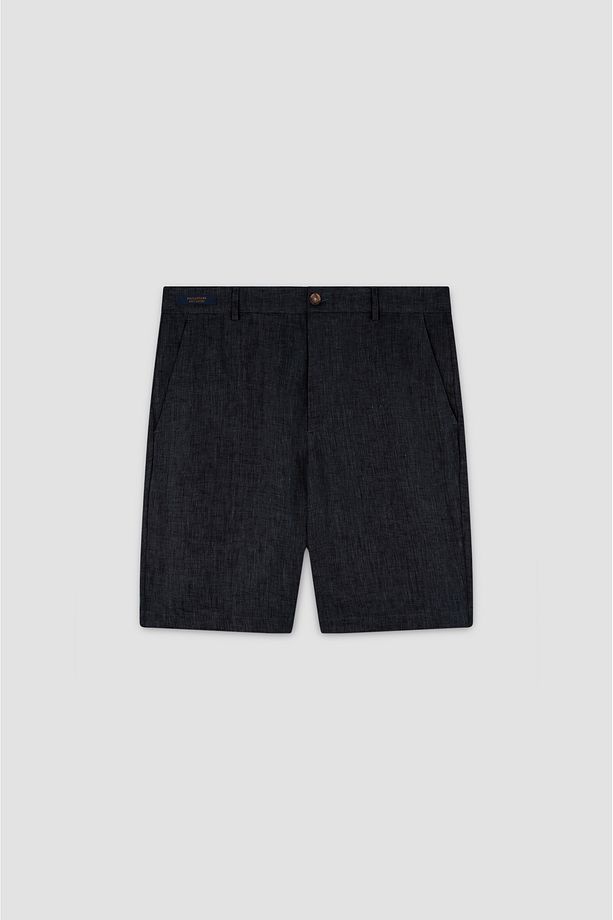 Erkek Regular Fit %100 Keten Normal Bel Lacivert Şort 25414042-104 - 6