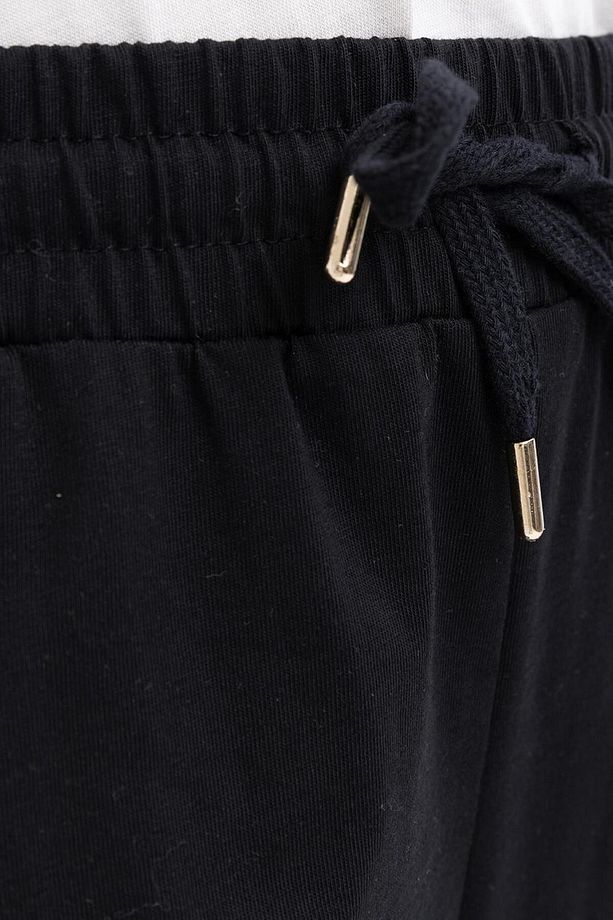 Siyah-beli Lastikli Slouchy Eşofman Altı - 5