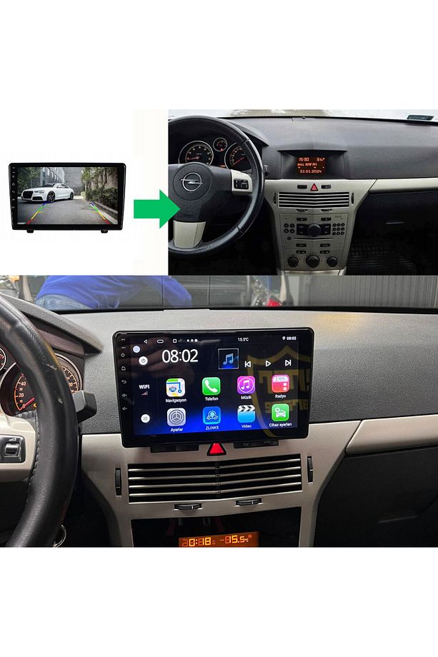 Opel Astra H Araç Multimedya Android Ekran Carplay Navigasyon Double Teyp 2+32 9" 04-14 Black BLUEWA - 4