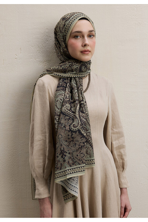 EMERALD DESEN ŞAL BEJ - 1