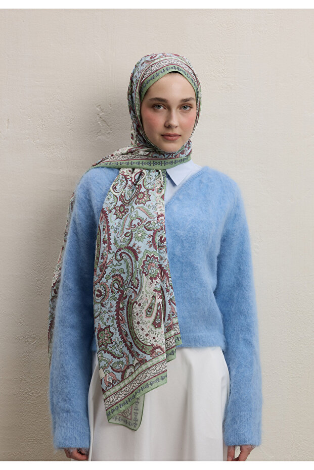 شال بنمط أنيق باللون الأخضر النعناعي - 3