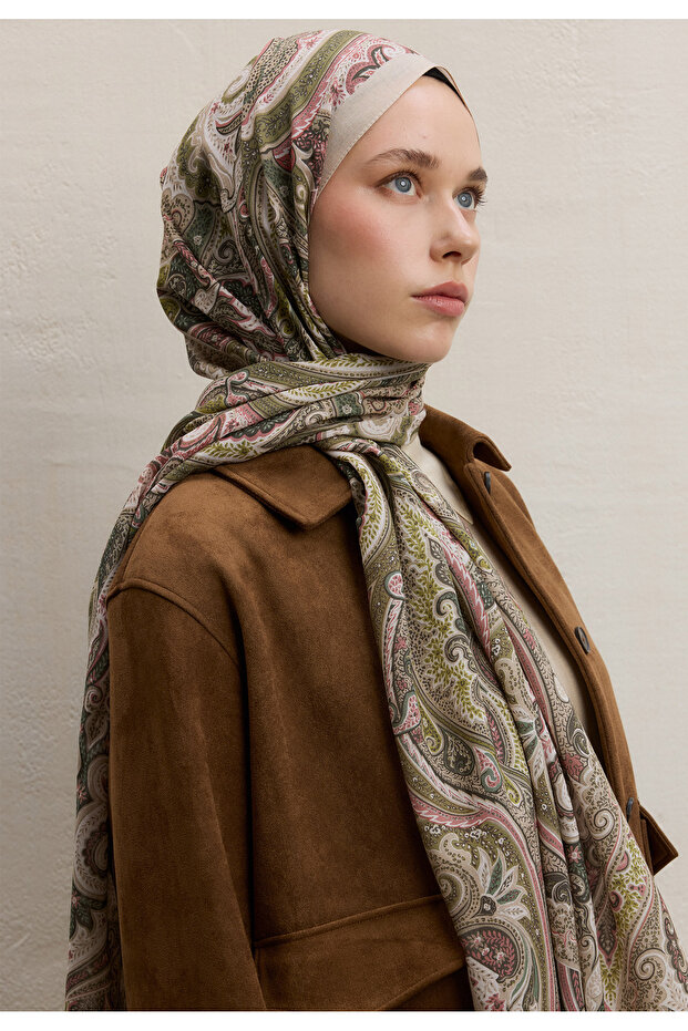 EMBER DESEN ŞAL BEJ - 1