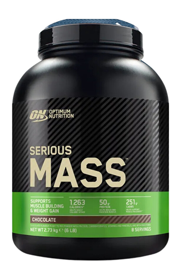 Optimum Nutrition Serious Mass Çikolata 2.73kg 8 Servis Kas Gelişimi ve Kilo Artışı Destekleyici Besin Seti