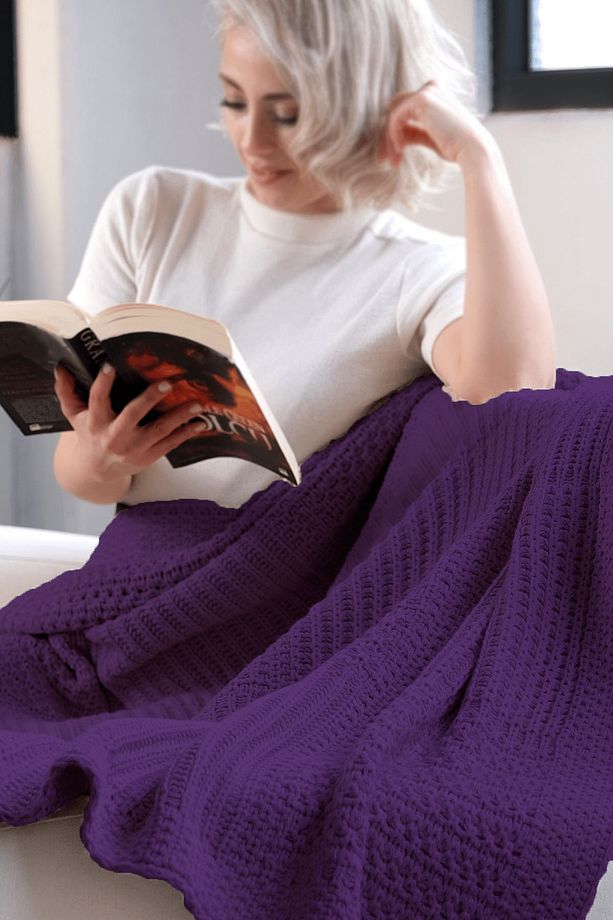Rebecca Triko Örgü Yumuşak Yatak Örtüsü, Koltuk Örtüsü - 4