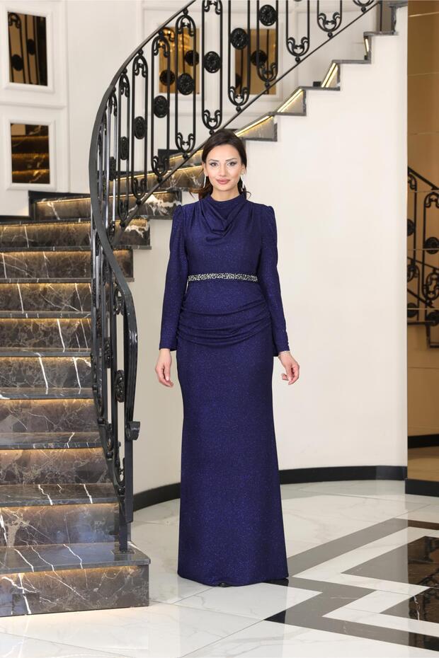 Dilara Evening Dress Navy Blue Tbsfvm208
