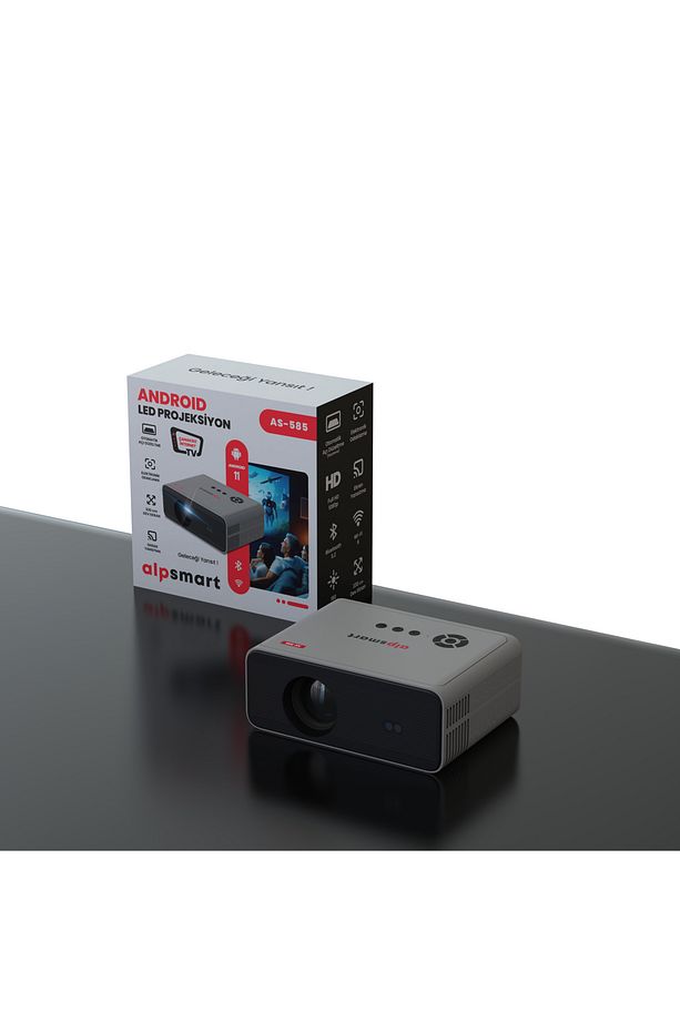Alpsmart As585 Taşınabilir Android Projeksiyon Cihazı,wifi, Bluetooth, Android 11 - 3