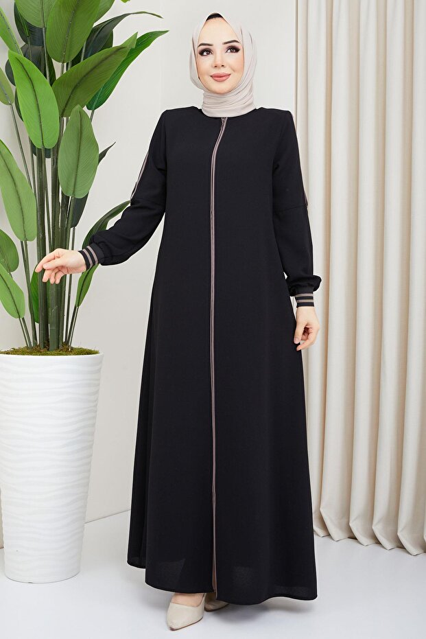 أسود تفاصيل أسطوانية فيراس (SS02045)