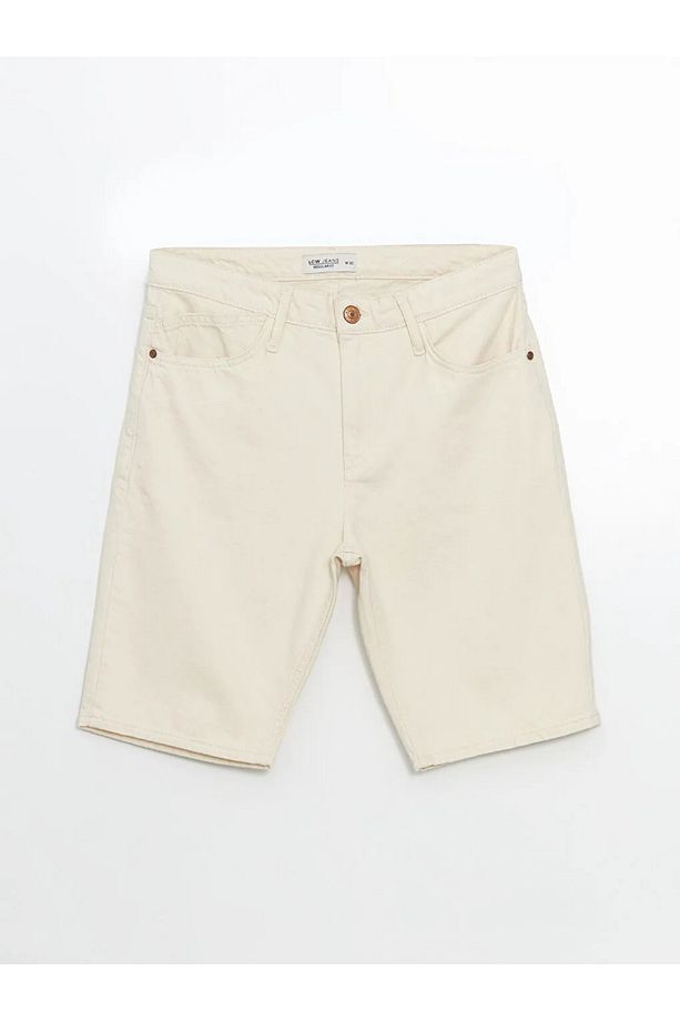 LCW Jeans Ekru Standart Kalıp Erkek Jean Şort - 1