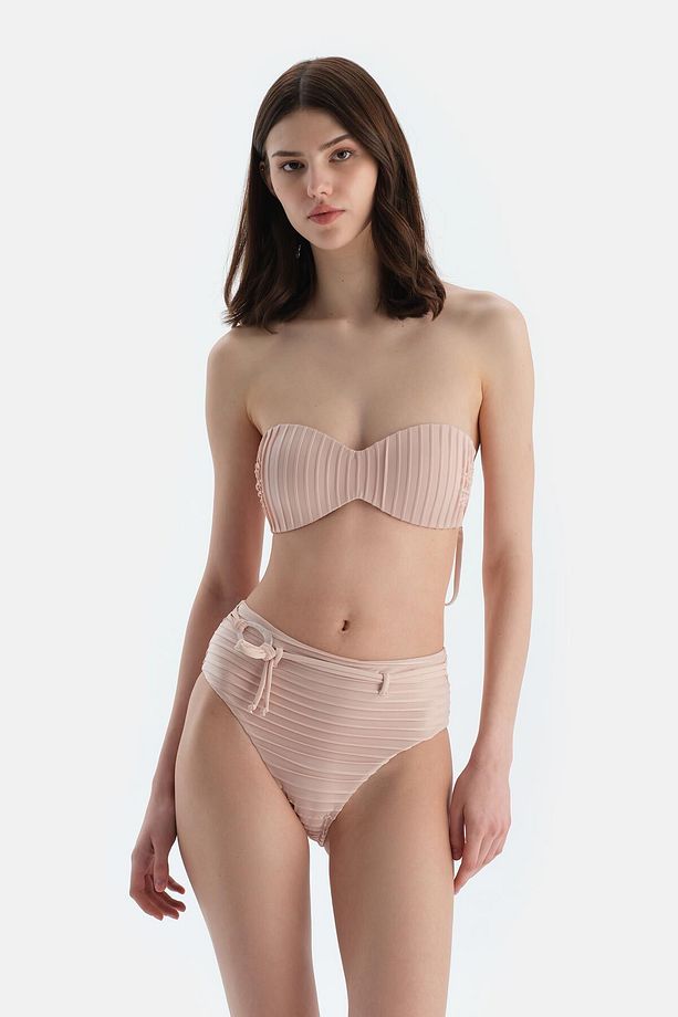 Ekru Yüksek Bel Bikini Alt - 5