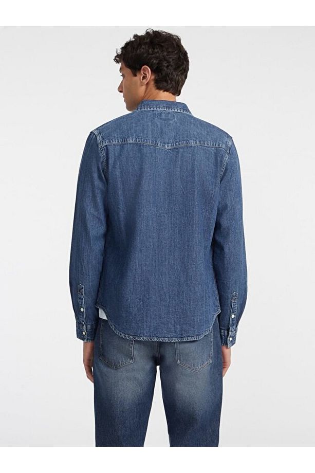 Jeans Gj Slım Ls Denım Shı Erkek Mavi Gömlek M4yh55d5eı1-gjrw - 3