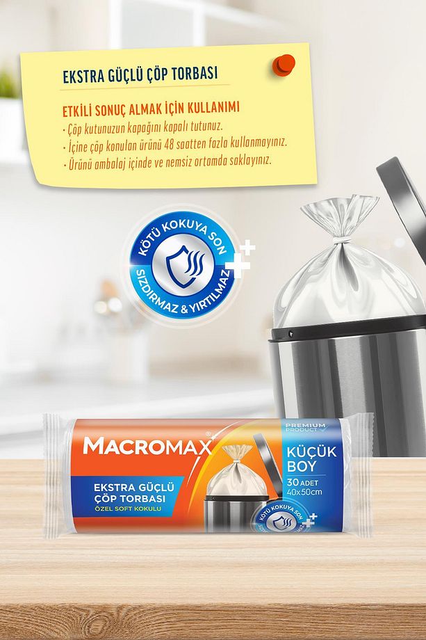 Ekstra Güçlü Çöp Torbası Küçük Boy 30'lu x 3 Adet - 3