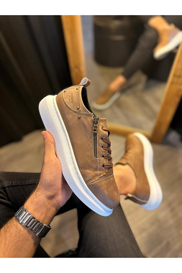 Yüksek Taban Günlük Ayakkabı 555 Mat Taba - 3