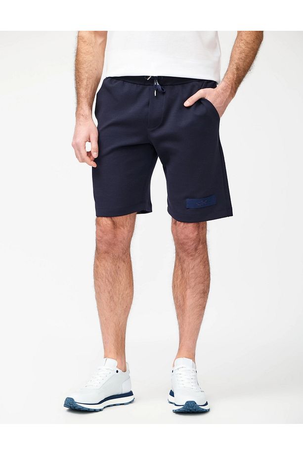 Erkek Beli Lastikli Logolu Regular Fit Pamuklu Lacivert Şort 25411850-050 - 1