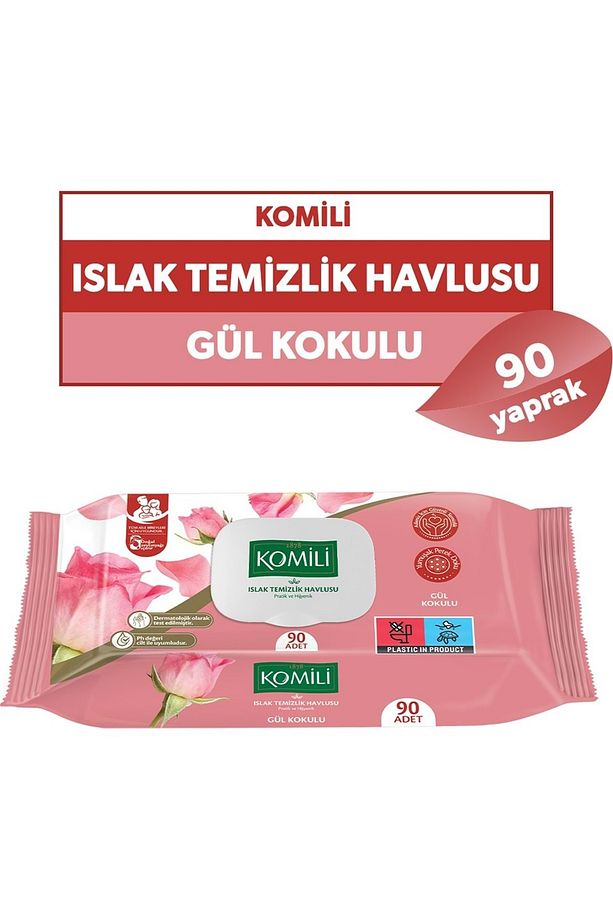 Islak Havlu Mendil 90 Yaprak Gül Kokulu Pratik Kapaklı - 2
