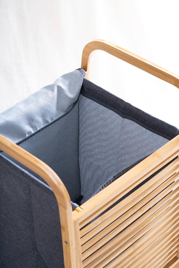 Bambu Çamaşır Sepeti - 60 cm - 2