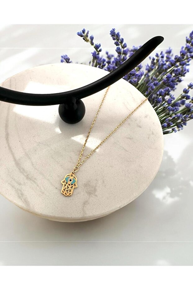 18 AYAR ALTIN FATİMANIN ELİ KOLYE - 3