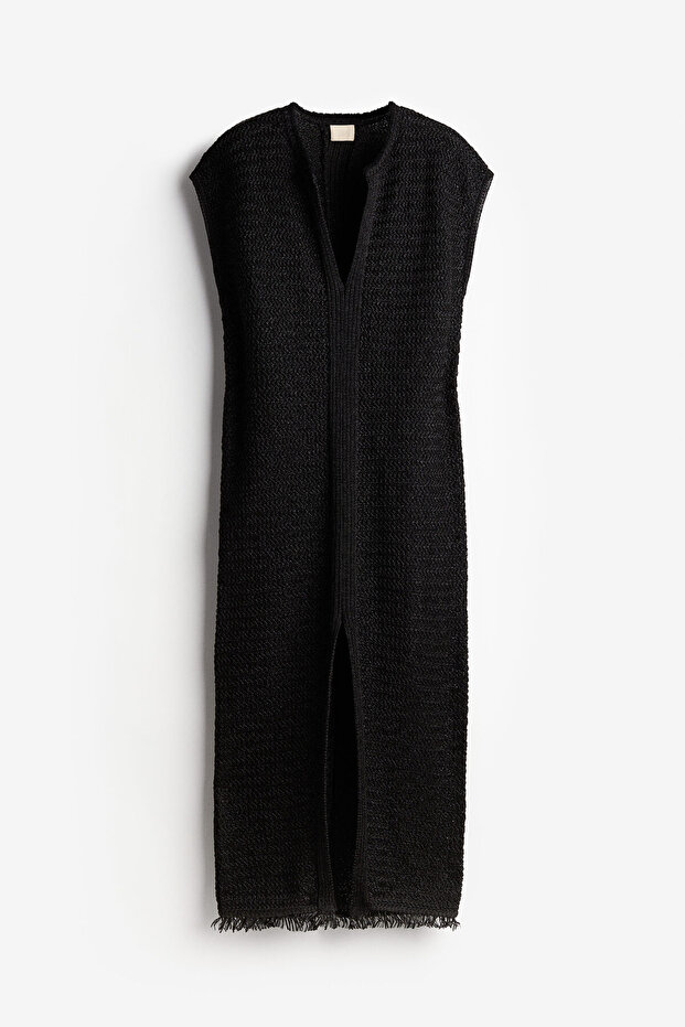 Rafya Görünümlü Kaftan Elbise - 2