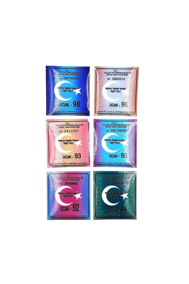Customs Stamp Set of 6 with Turkish Flag, Window Stickers, Special Offer for Sticker Makers (490662117)