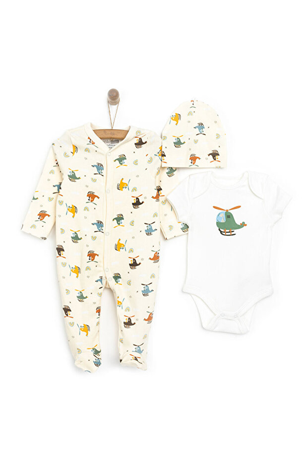 ebebek Hello Baby HelloBaby Erkek Tulum-Body-Şapka Erkek Bebek