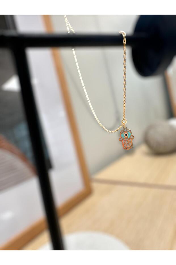 18 AYAR ALTIN FATİMANIN ELİ KOLYE - 5