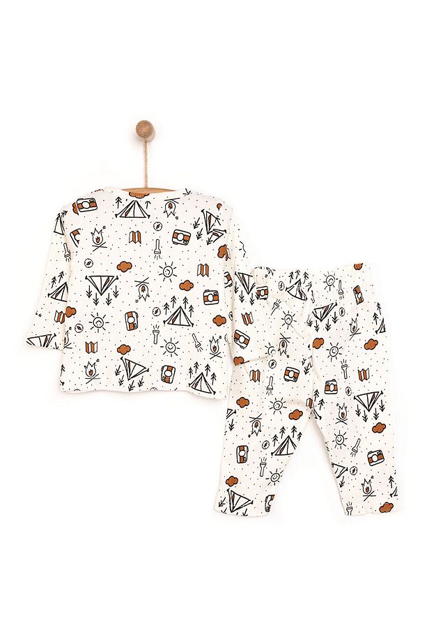 HelloBaby Kaşkorse Uzun Kol Kamp Desenli Pijama Takımı - 2