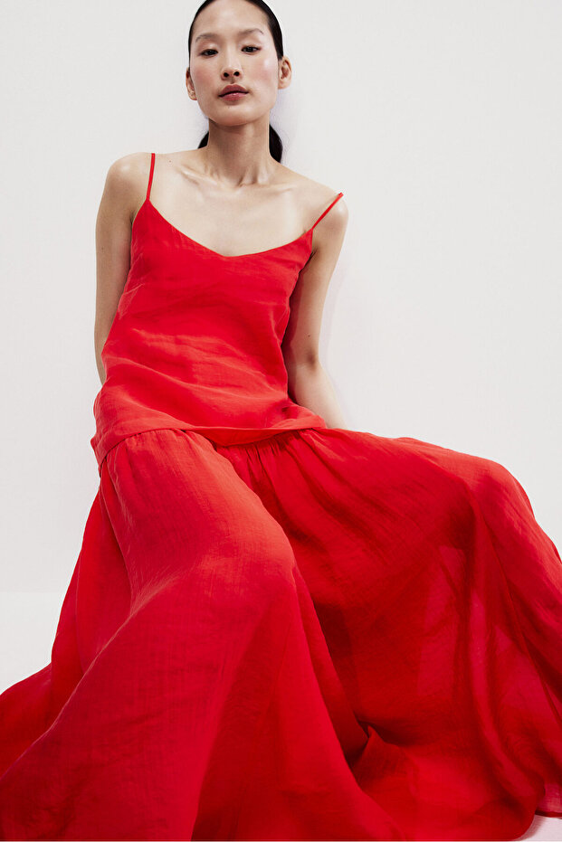 Askılı Uzun Elbise - 2