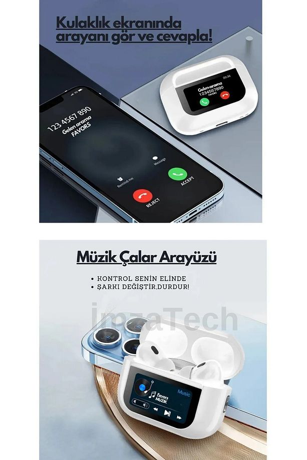DOKUNMATİK EKRANLI İOS+ANDROİD UYUMLU AİR PRO 2 ANC BLUETOOTH KULAKLIK SON SÜRÜM - 4