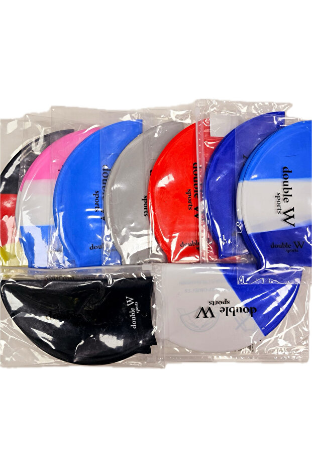 قبعة سباحة من السيليكون بنمط قوس قزح - 4