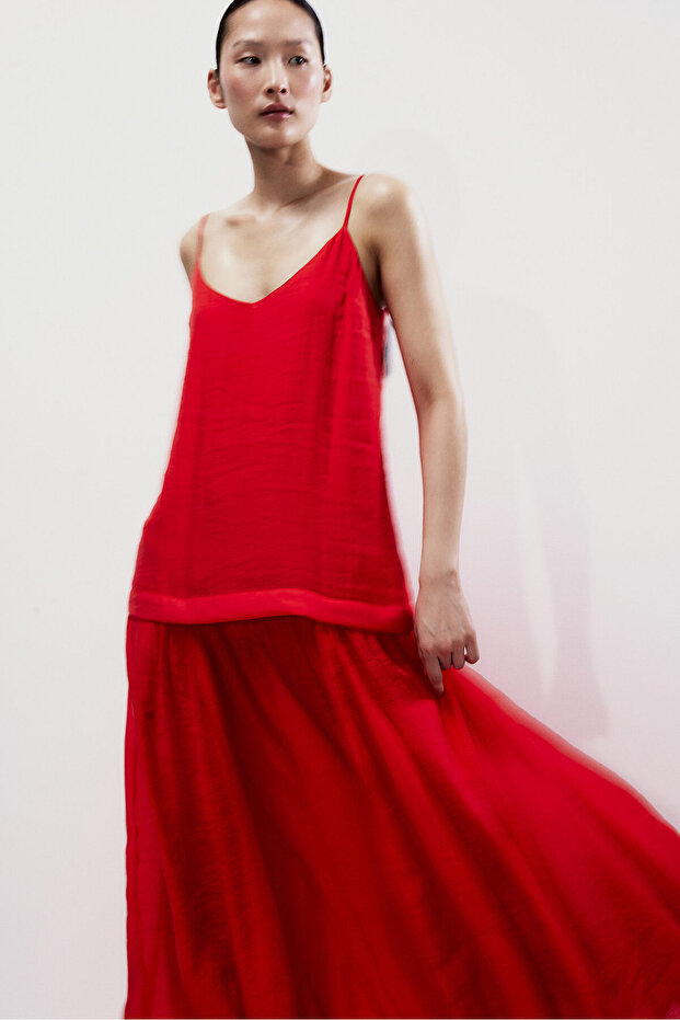 Askılı Uzun Elbise - 5