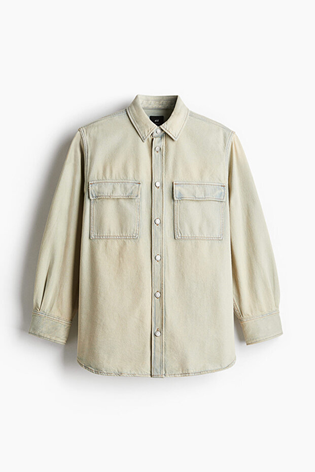 Oversized Fit Kot Gömlek - 3