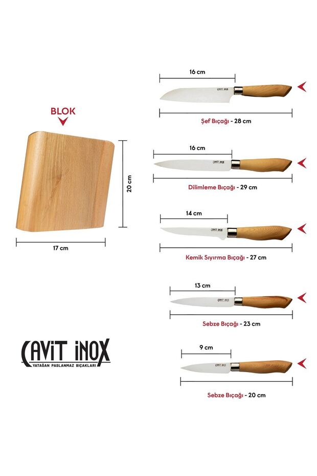 6 Parça Mutfak Bıçak Seti - 5