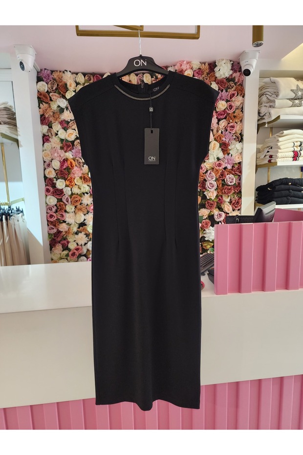 Woman black dress