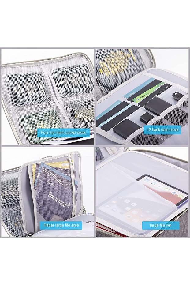 حقيبة مستندات مزودة بقفل، حافظة تخزين ملفات مقاومة للحريق بثلاث طبقات مع سحاب مقاوم للماء - 3