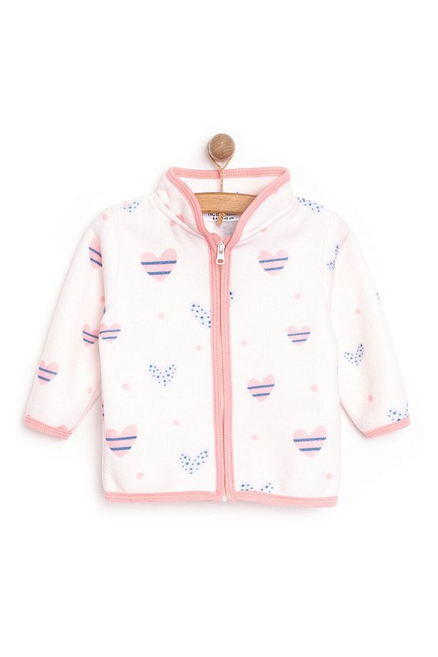 HelloBaby Basic Metraj Baskılı Polar Hırka Kız Bebek - 1