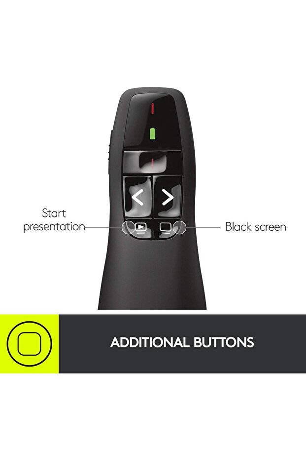 Wireless Presenter R400 Wireless Presentation Remote Clicker With Laser Pointer - 6