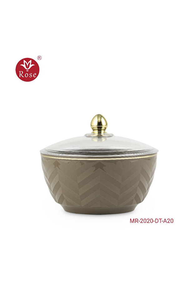 2020 وعاء تمر مع غطاء روز ( 7*14 ) سم