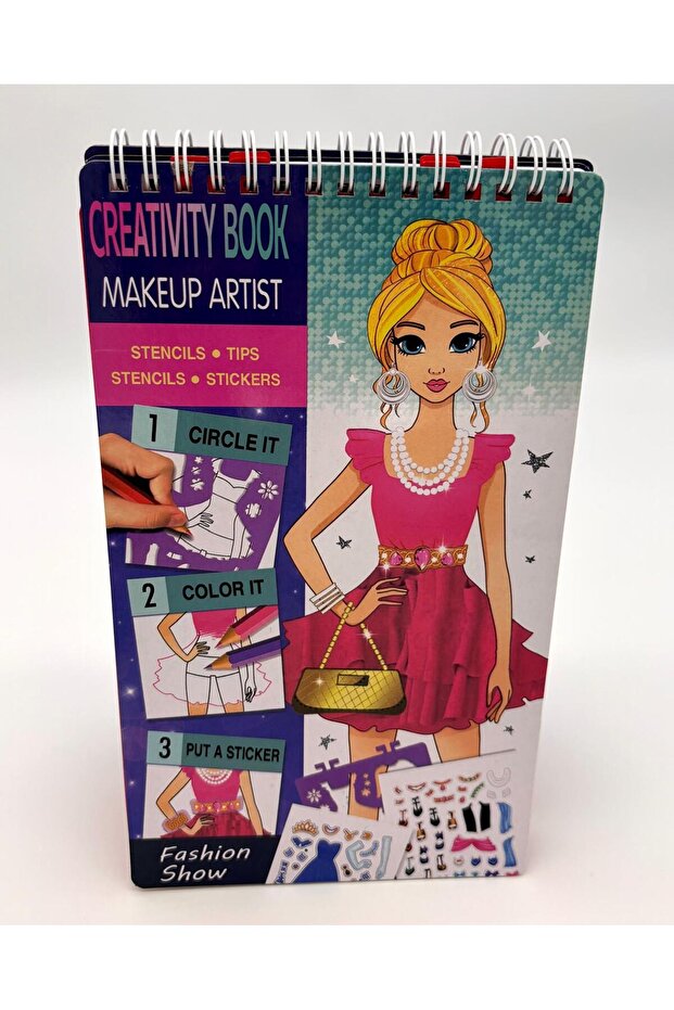 Creativity Book Top Model Makeup Artist Dress Me up Stickered Notebook