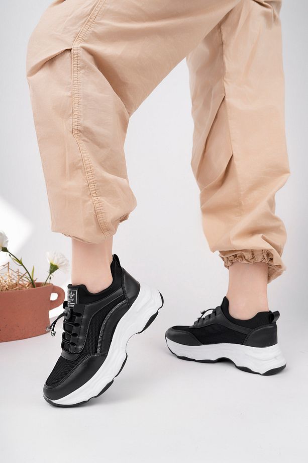 KADN SİYAH SNEAKER SPOR AYAKKABI - 3