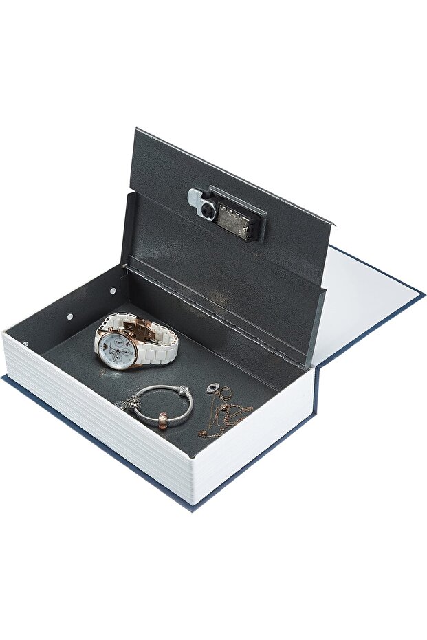 خزنة كتب بقفل تركيبي كبير أزرق - 6