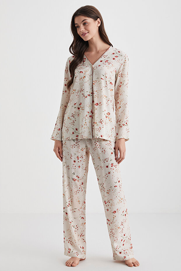 طقم بيجامة ناعم الملمس - 1